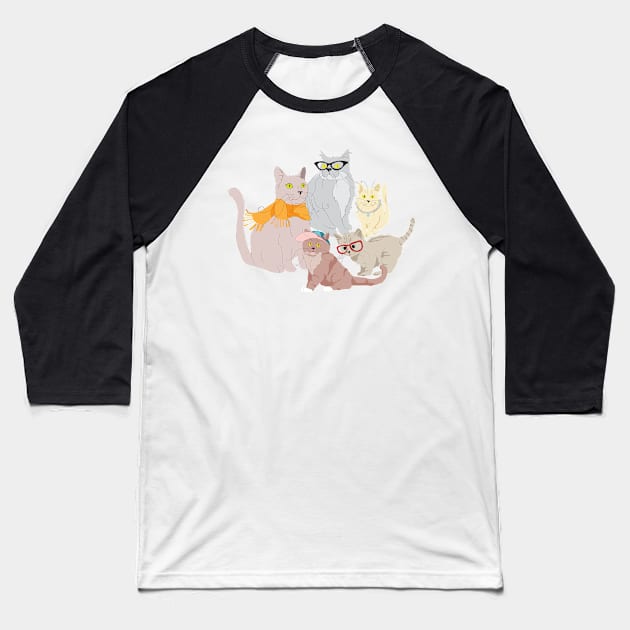 Accessory Cats Baseball T-Shirt by marlenepixley